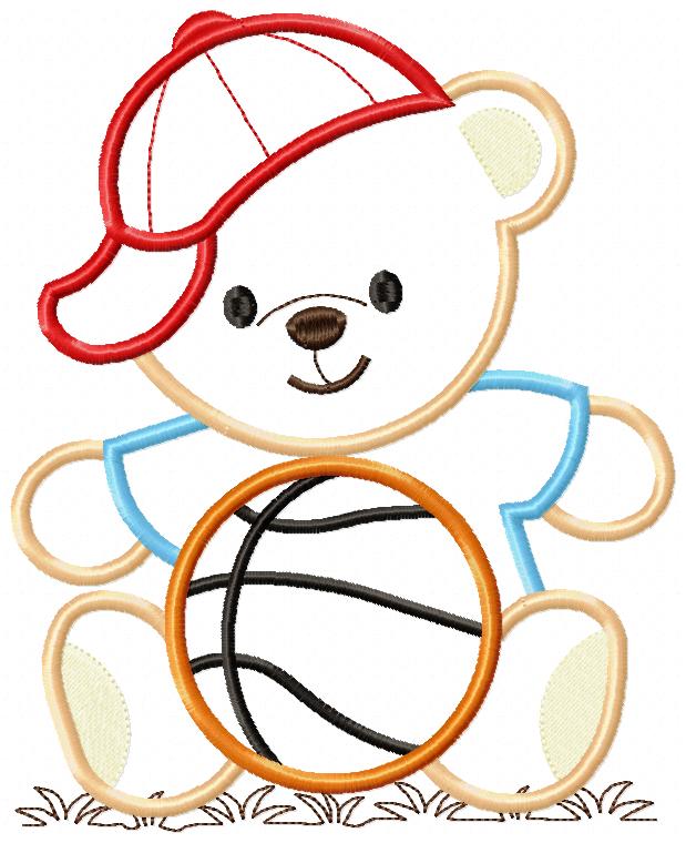 Teddy Bear and Basketball - Applique