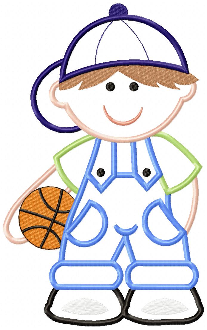 Boy with Basketball - Applique