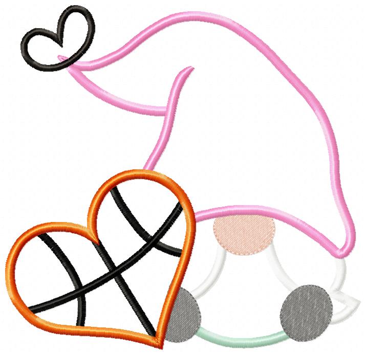 Love Basketball Gnome - Applique