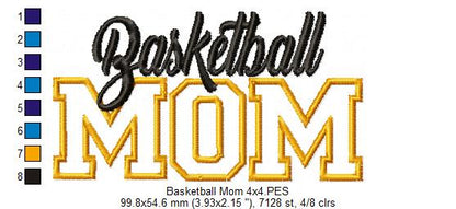 Basketball Mom – Appliqué – Machine Embroidery Design