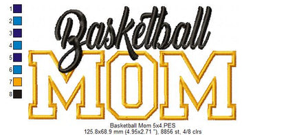 Basketball Mom – Appliqué – Machine Embroidery Design