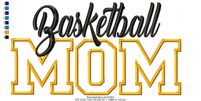 Basketball Mom – Appliqué – Machine Embroidery Design