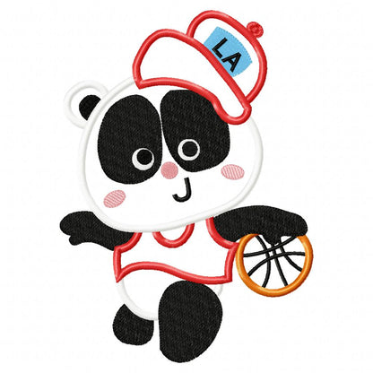 Basketball Panda Bear - Appliqué - Machine Embroidery Design