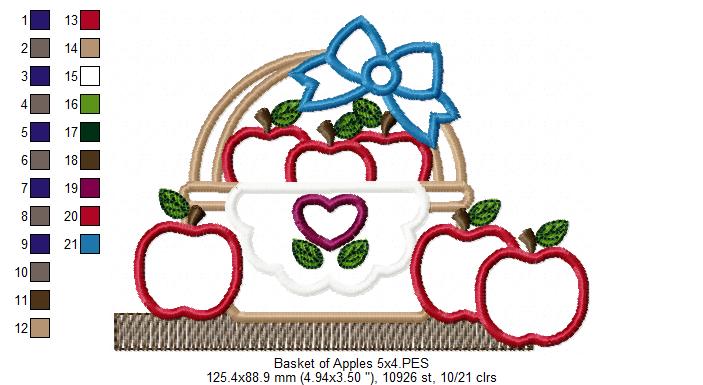 Basket of Apples - Applique