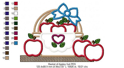 Basket of Apples - Applique