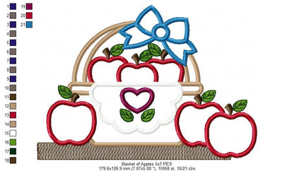Basket of Apples - Applique