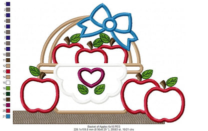 Basket of Apples - Applique