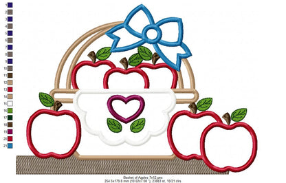 Basket of Apples - Applique