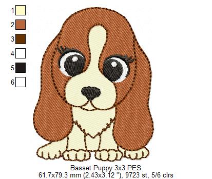 Dog Girl Puppy - Fill Stitch - Machine Embroidery Design