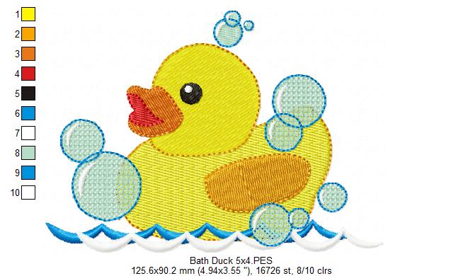 Baby Bath Duck - Fill Stitch