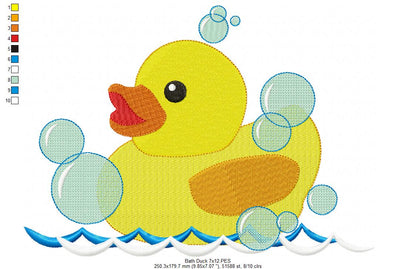 Baby Bath Duck - Fill Stitch
