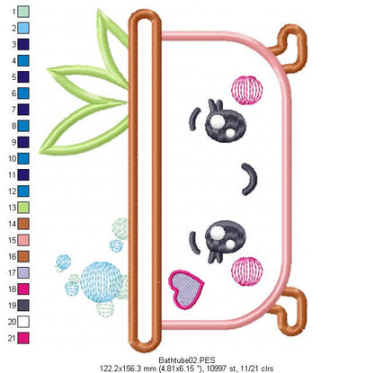 Cute Bathtube - Applique