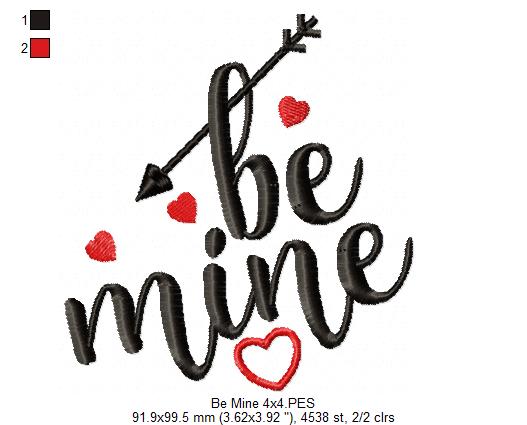 Be Mine Lettering  - Fill Stitch