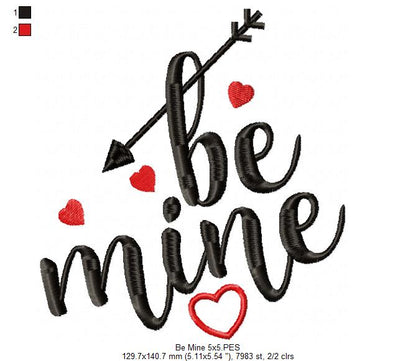 Be Mine Lettering  - Fill Stitch