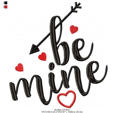 Be Mine Lettering  - Fill Stitch