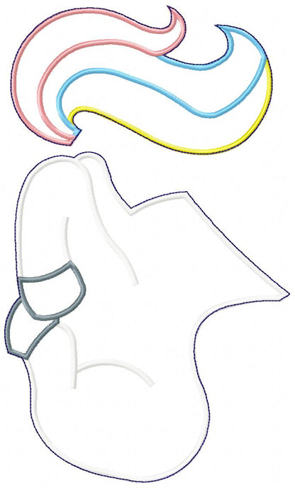 Cute Unicorn Ornament - ITH Project - Machine Embroidery Design