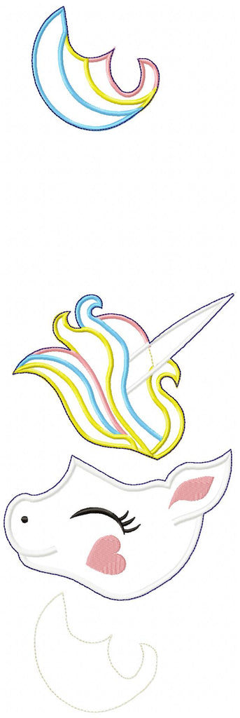 Cute Unicorn Ornament - ITH Project - Machine Embroidery Design