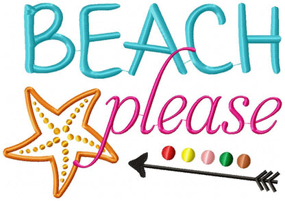 Beach Please - Fill Stitch Embroidery