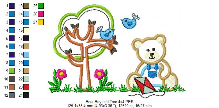 Teddy Bear Boy and Girl - Applique - Set of 2 designs