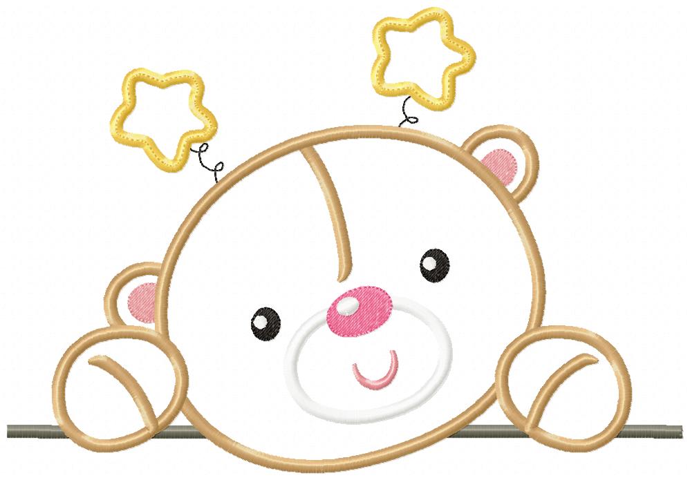 Bear Face Girl and Boy - Set of 2 designs - Applique