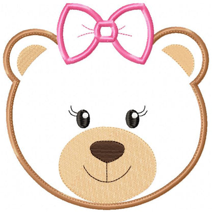 Bear Girl Face - Applique