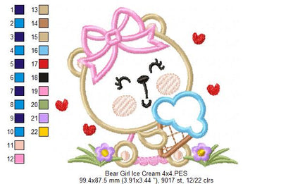 Bear Girl Ice Cream - Aplique