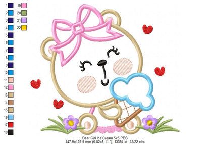 Bear Girl Ice Cream - Aplique