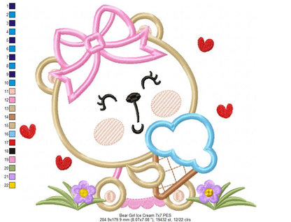 Bear Girl Ice Cream - Aplique