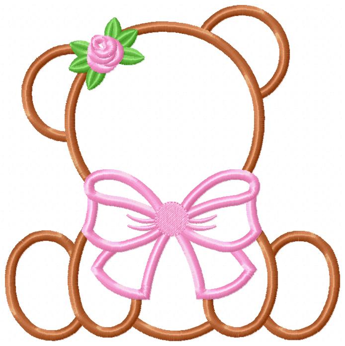 Bear Boy and Girl Silhouette - Applique - Set of 2 designs