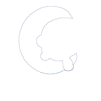 Bear Girl on the Moon - Aplique - Machine Embroidery Design