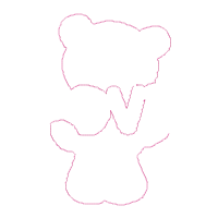 Bear Love - Aplique - Machine Embroidery Design