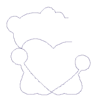 Bear with Hearts - Aplique Embroidery