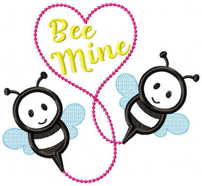 Bee Mine Bumble Bees – Appliqué – Machine Embroidery Design