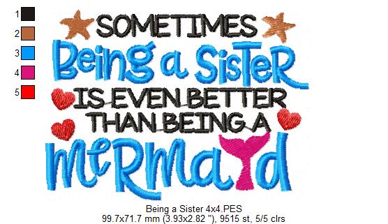 Sometimes Being a Sister is Even Better Than Being a Mermaid - Fill Stitch