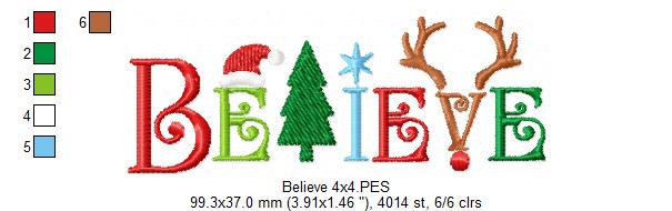 Believe - Fill Stitch