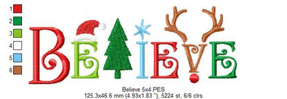 Believe - Fill Stitch