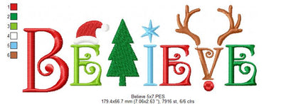 Believe - Fill Stitch