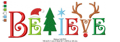 Believe - Fill Stitch