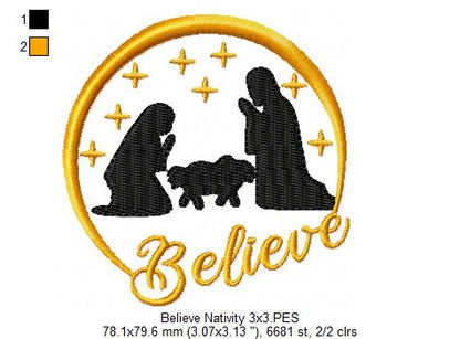 Nativity Beileve - Fill Stitch - Machine Embroidery Design