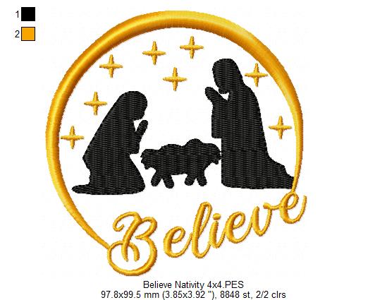 Nativity Beileve - Fill Stitch - Machine Embroidery Design
