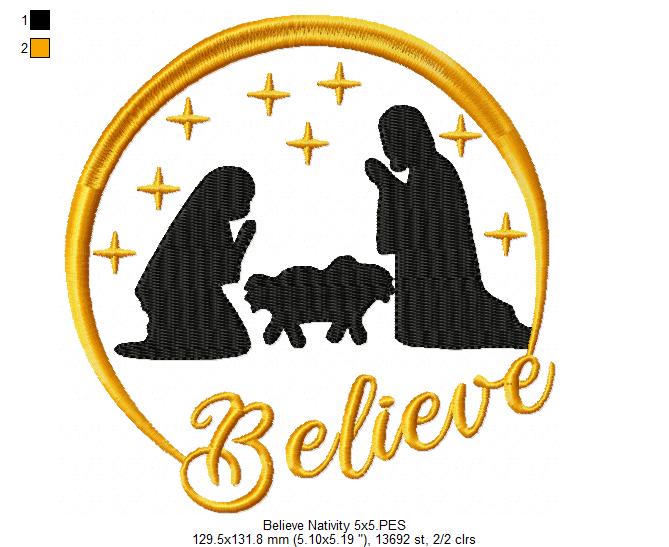 Nativity Beileve - Fill Stitch - Machine Embroidery Design