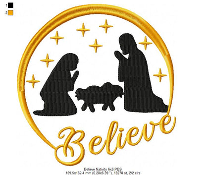Nativity Beileve - Fill Stitch - Machine Embroidery Design