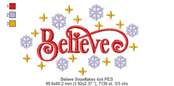 Believe Snowflakes - Fill Stitch