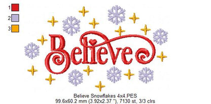 Believe Snowflakes - Fill Stitch