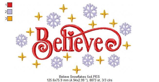 Believe Snowflakes - Fill Stitch