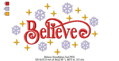 Believe Snowflakes - Fill Stitch