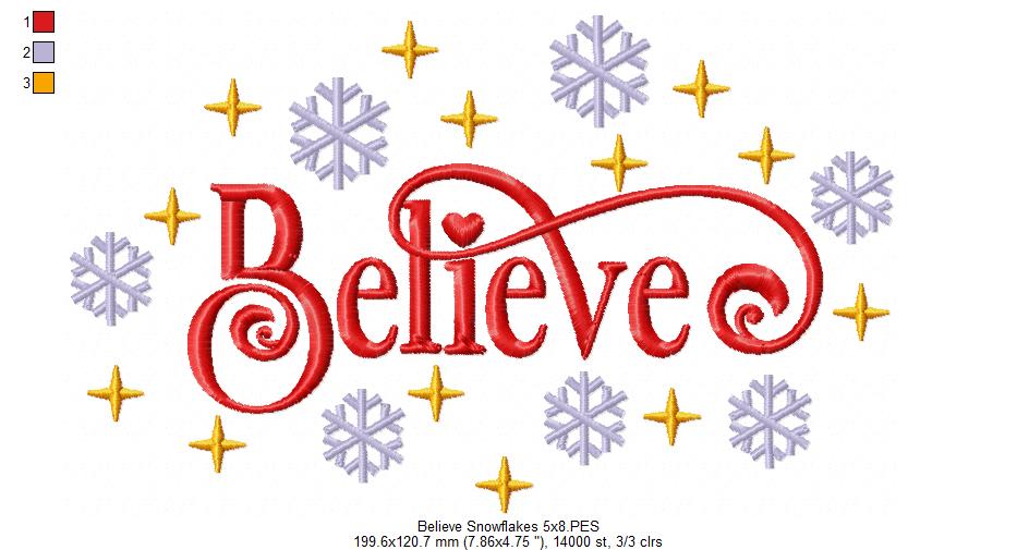 Believe Snowflakes - Fill Stitch