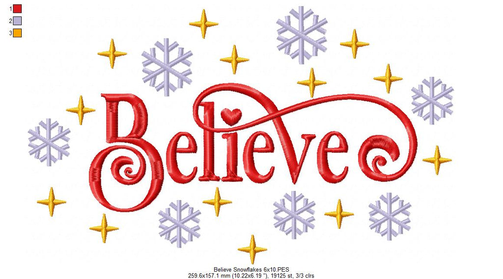 Believe Snowflakes - Fill Stitch