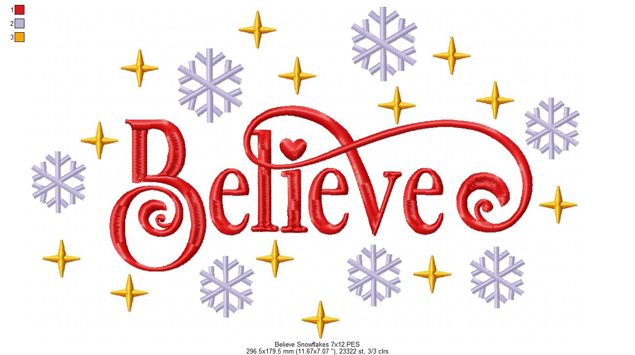 Believe Snowflakes - Fill Stitch