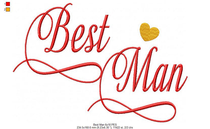 Best Man - Fill Stitch